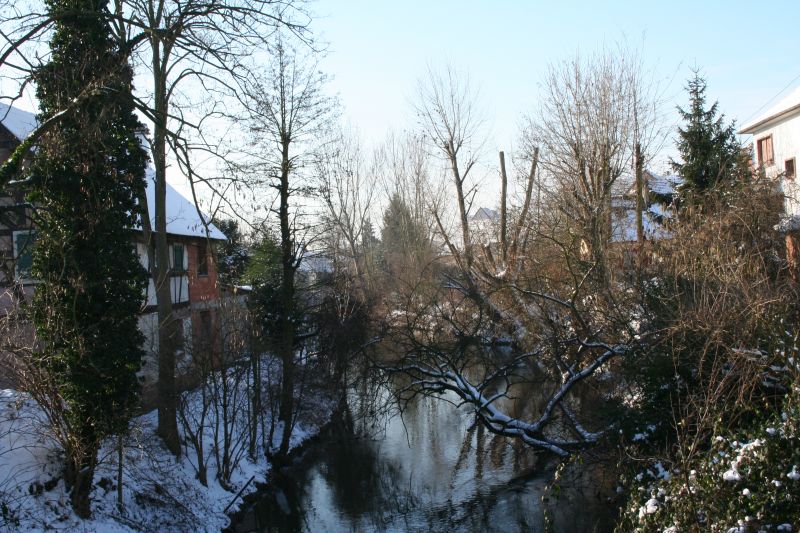 Vue sur la Pfarbach à Weyersheim en hiver ©CCBZ