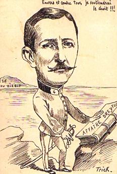 Carte postale de l’époque de l’affaire Dreyfus (caricature de Trick) © Collection Michel Knittel