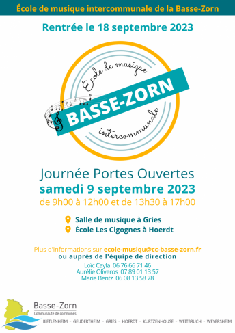École de musique de la Basse-Zorn - Portes Ouvertes et rentrée 2023 - ÉMBZ v2